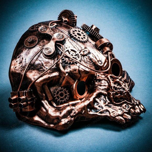 Halloween Steampunk Ghost Skull Robotic Masquerade - Picture 7 of 8